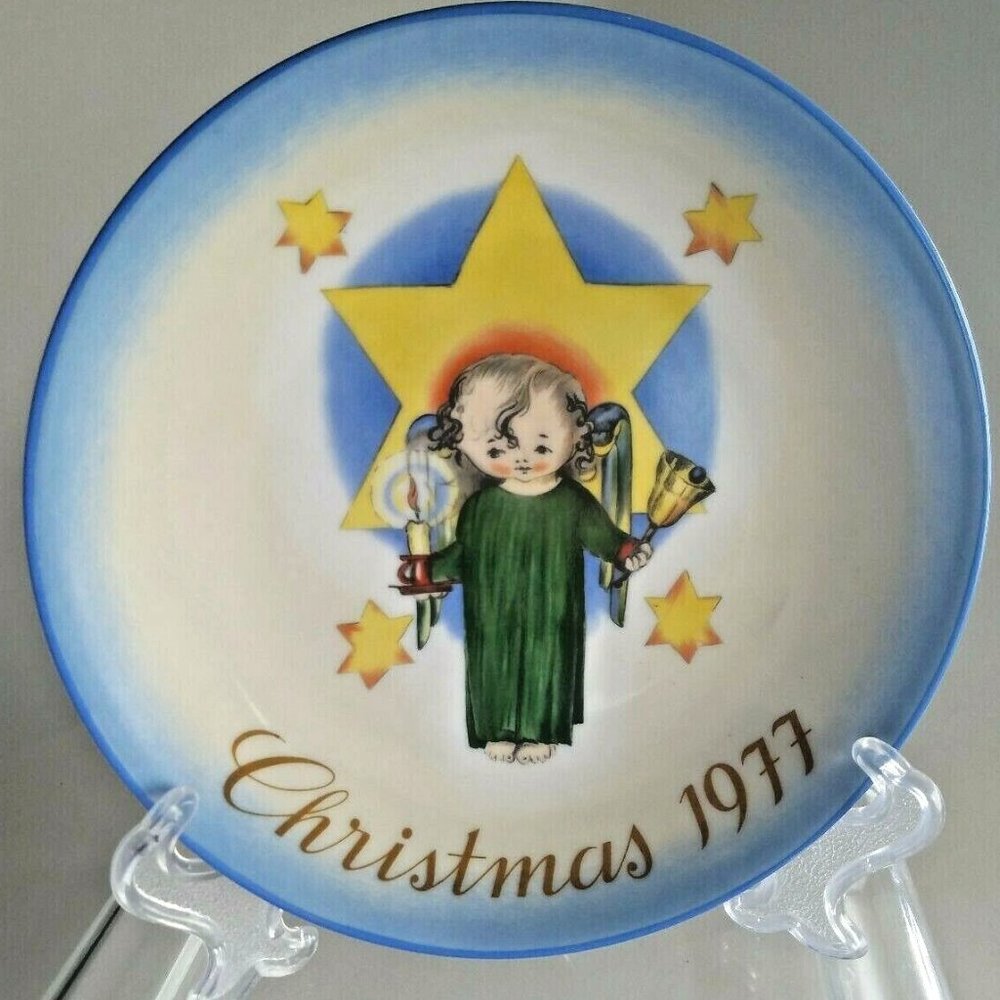 Vintage Bertha Hummel Plate Christmas 1977 HERALD ANGEL Ltd.Ed.Schmid